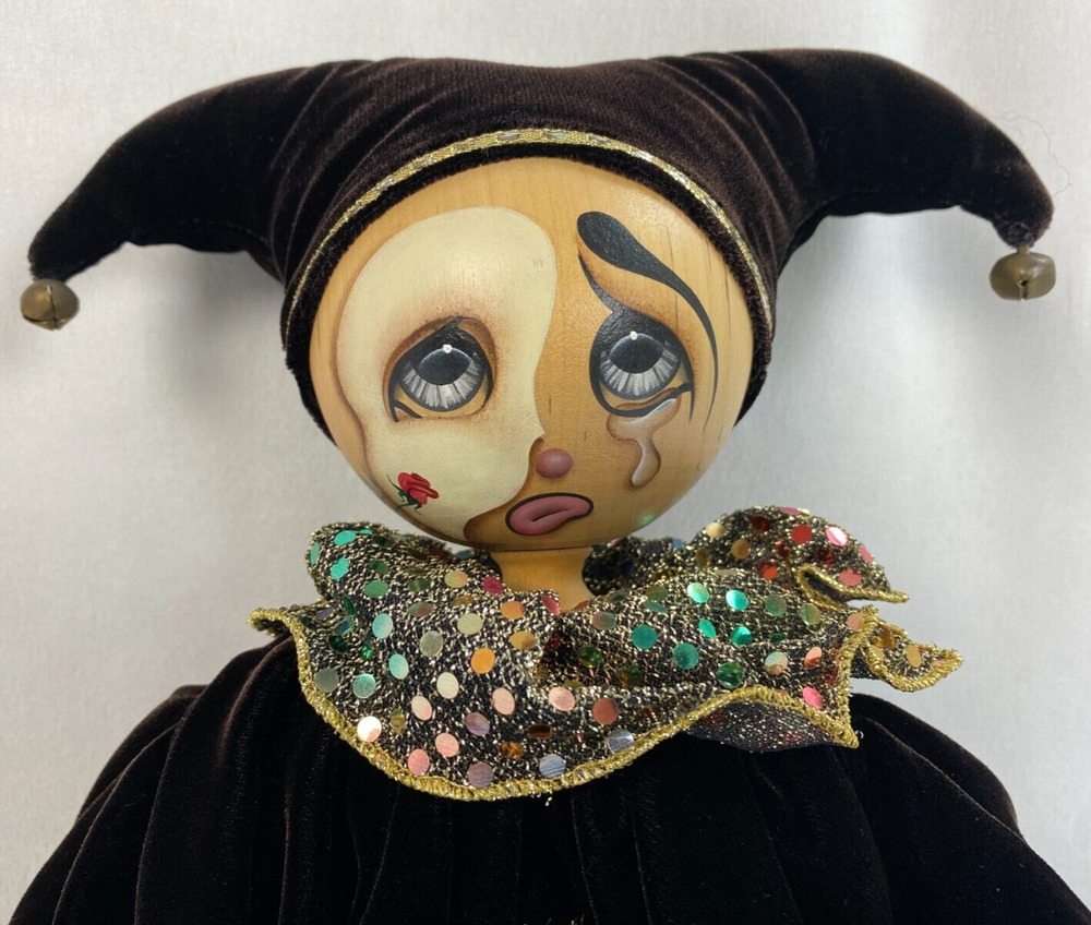 Vintage Artist Xenis Carved Wood 22" PHANTOM OF THE OPERA Mint RARE